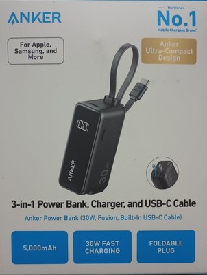 Anker 5000mAh 30W Fusion Power Bank - Black