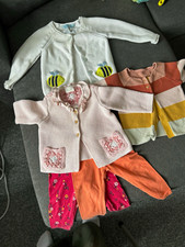 NEXT Baby TU Nutmeg Fred & Flo 5pc Knit Cotton Outfit Set 6-9M Bee Stripe