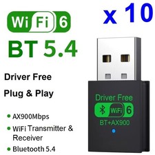 LOT 10 x 2in1 BT AX900 900Mbps Mini USB WiFi 6 Wireless Adapters  Bluetooth 5.4