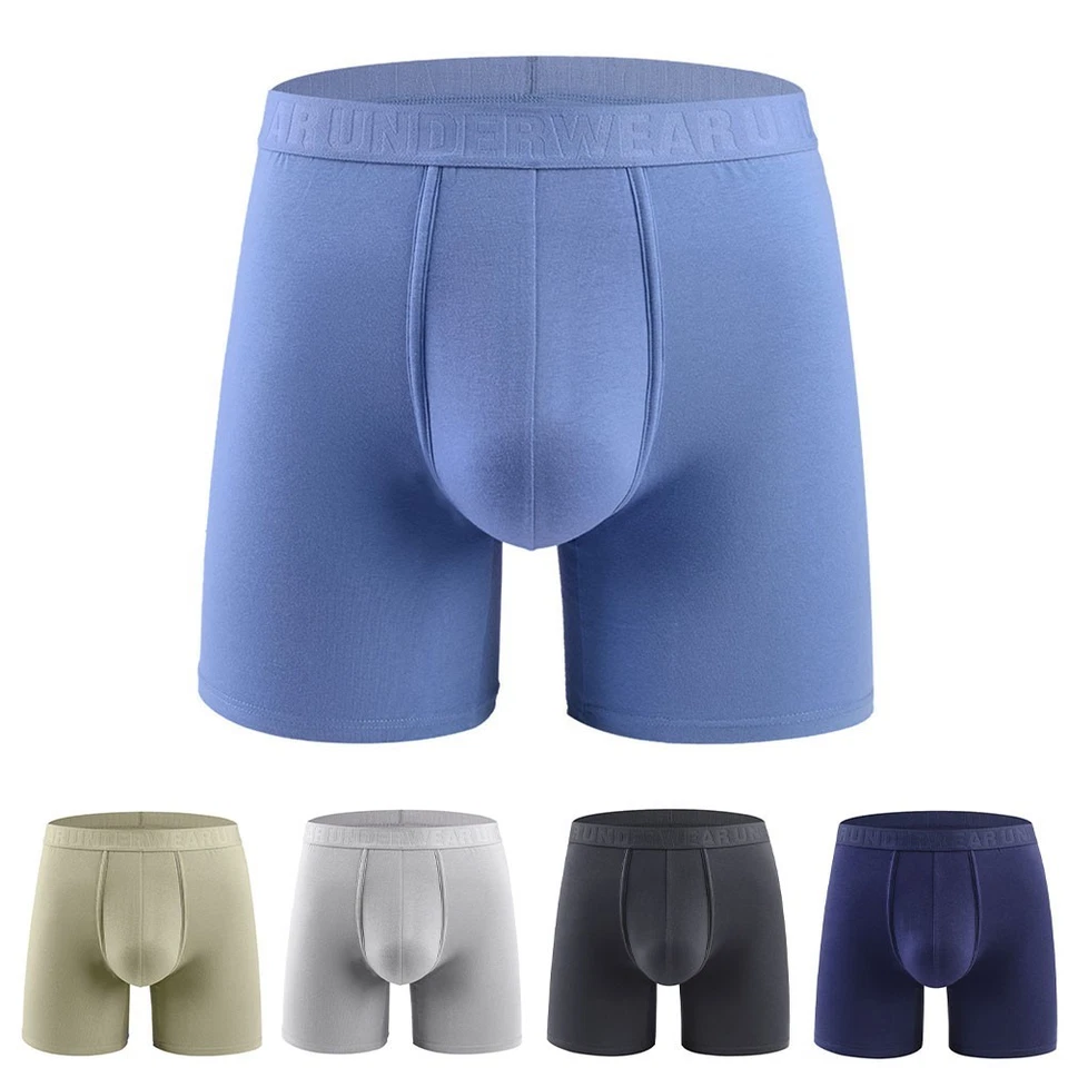 Boxer jambes longues anti-frottement troncs 95% coton 5% élasthanne vert gym en - Photo 1/4