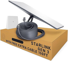 Starlink Gen 3 Satellite Internet Kit WiFi 6 Router Dish 150FT Cable