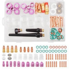 71pcs TIG Welding Torch Stubby Gas Lens Pyrex Glass Cup Kits For WP-17/18/26