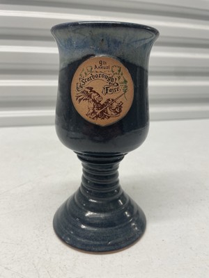 1989 Deneen Pottery Renaissance Festival Scarborough Faire Goblet Chalice 7.5''