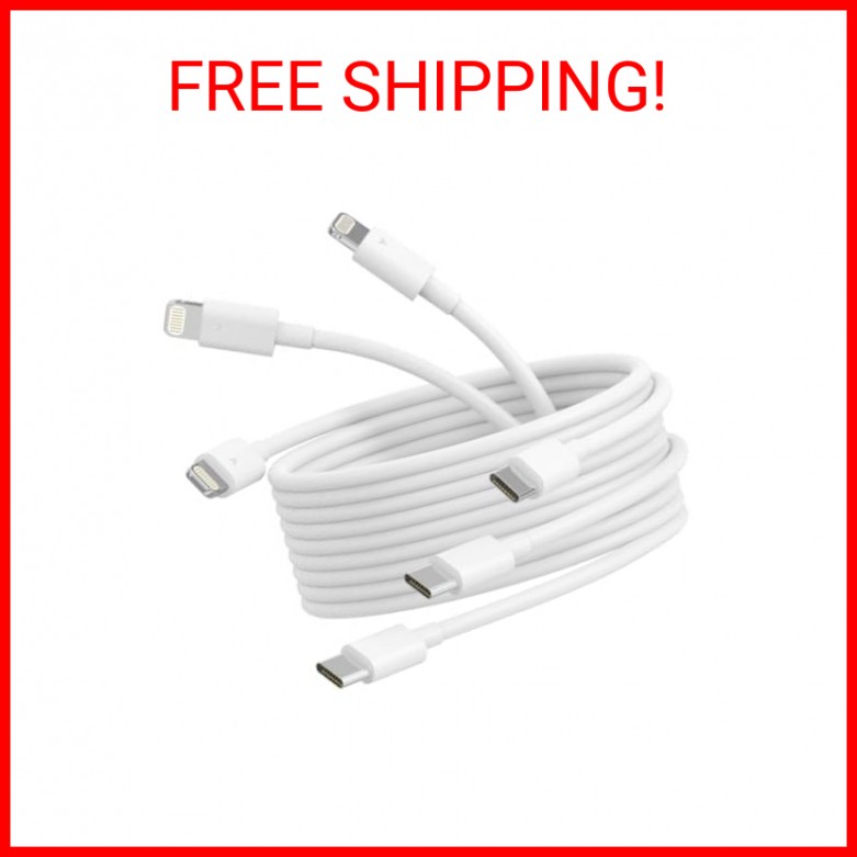 USB C to Lightning Cable 6ft 3Pack MFi Certified Fast Charger for iPhone-image