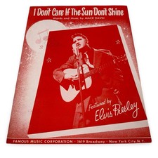 Elvis Presley I Don't Care If The Sun Don't Shine Vintage 1956 Sheet Music Red
