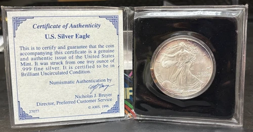 2000 Uncirculated American Silver Eagle US Mint Issue 1oz Pure Silver FREE SHIP