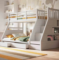 Flair Lunar Triple Bunk Bed White Wooden Frame Sleeper Space Saving Bedding New