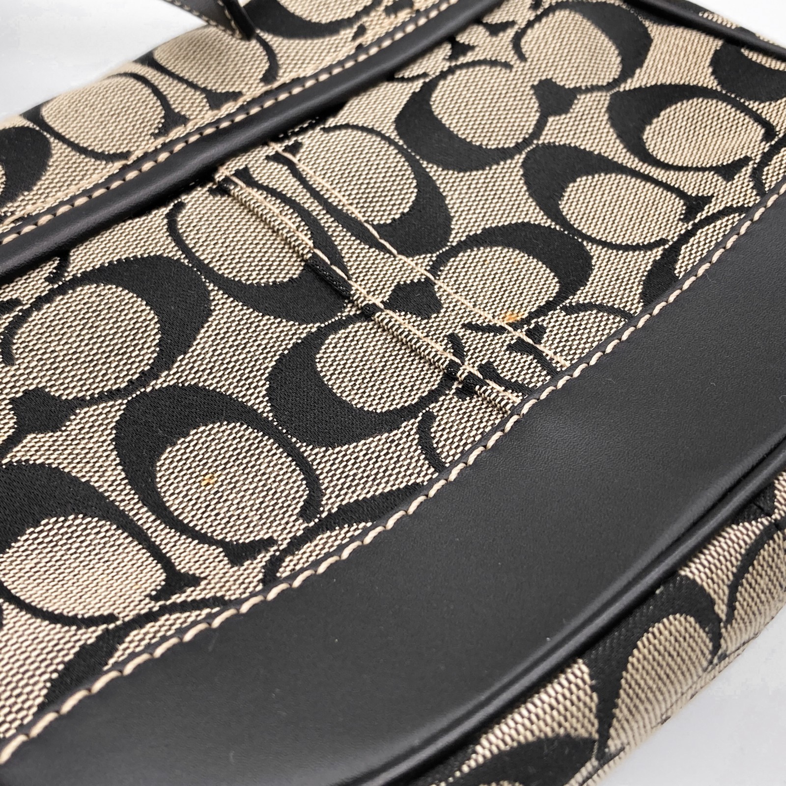 Auth COACH Signature Turn Lock One Shoulder Bag  F10566 Black Gold | B2557/N thumbnail 21