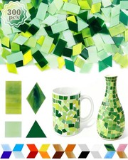 FIVEIZERO 260g Glass Mosaic Tiles for Crafts - 300 Pieces Tiny Mosaic Tile Kit,