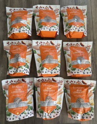 Instinct Raw Longevity Freeze Dried Meals - Dog Chicken Recipe - 9 X 16 Oz Bags
