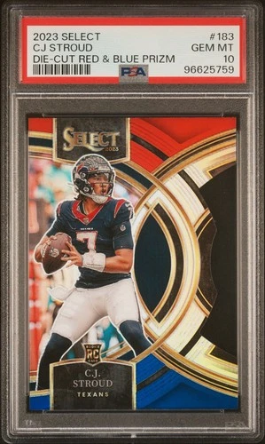 Cj Stroud 2023 Select Die-Cut Red White Blue Prizm PSA 10 Texans Rookie #183