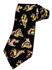 Steven Harris Looney Tunes Allover Bulldog Graphic Print Pattern Tie Necktie