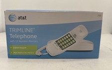 Vintage AT T 210 Corded Trimline Telephone, Illuminated Keypad White SEALED 