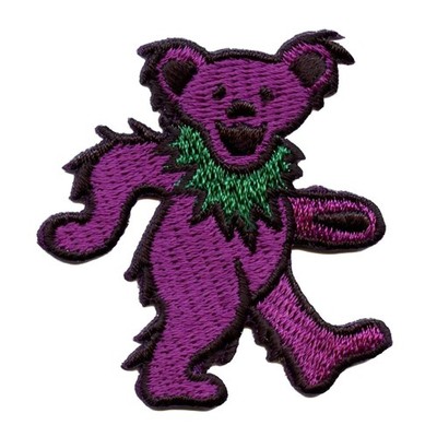 Grateful Dead Purple Bear Patch Small Iconic Embroidered Iron On
