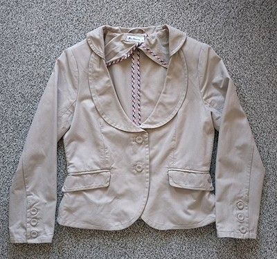 Ben Sherman Kurz-Blazer Beige Größe L/40 leicht gestreift