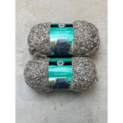 Loops & Threads Country Loom Yarn Shale 2 Skeins 5oz Super Bulky Grey Tan 01010 - product listing photo