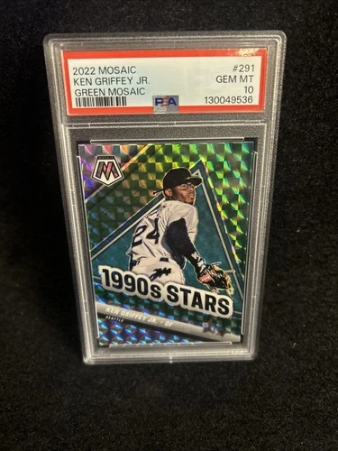 PSA 10 GEM MINT 2022 MOSAIC GREEN MOSAIC 1990’s STARS KEN GRIFFEY JR