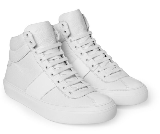 Mens White High Top Sneakers Shoes 