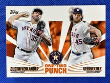 2023 #12P-18 Justin Verlander-Gerrit Cole Topps Series 1 Baseball One-Two Punch