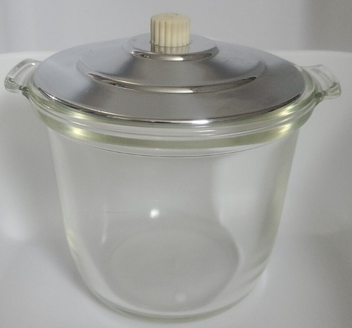 X1 RARO De Colección Pyrex Plato/Bote, Con Tapa de Cromo F-1, 599