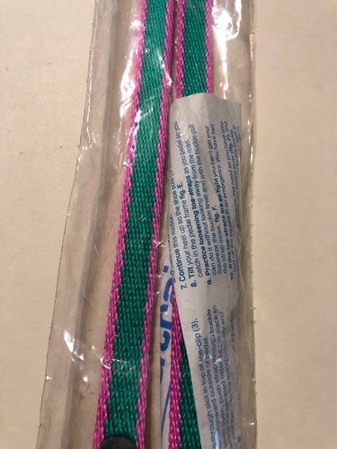 NOS ZEFAL CHRISTOPHE BICYCLE TOE CLIP STRAPS VINTAGE Green/pink - Picture 10 of 12