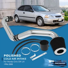 For 96-00 Honda Civic EM1 DX LX 1.6L SOHC Chrome Piping Cold Air Intake + Filter