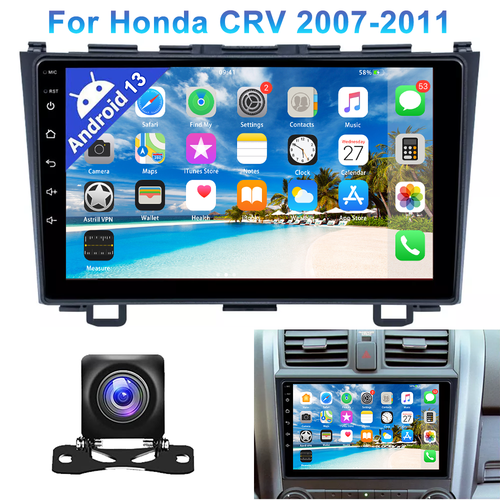 Android 15 Car Stereo For Honda CR-V 2007-2011 – 9" GPS, Carplay, 4G+64GB, Camera Included