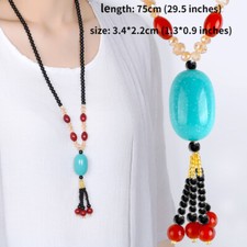 Lady Necklace Jewelry Bead Tassel Pendant Mother's Day GiftsSweater Decor Cute
