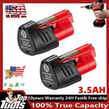 2PC For Milwaukee for M12 LITHIUM 12V Battery 3.5Ah Extended Capacity 48-11-2460