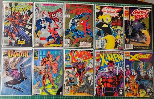 Lot of 10 Marvel Comics | Spider-Man | X-Men | Ghost Rider *Low Grade*