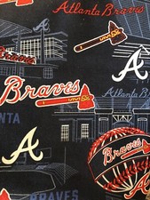 BOUFFANT STYLE SURGICAL Scrub Cap Atlanta Braves   