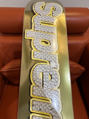 Supreme - Supreme Bling Box Logo スケートボード &quot;Gold&quot; Supreme New York Bling Box Logo Skateboard Deck Gold NEW S/S