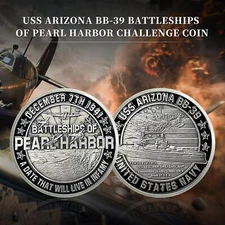 USS Arizona BB-39 Challenge Coin Battleships of Pearl Harbor Commemorative Coin