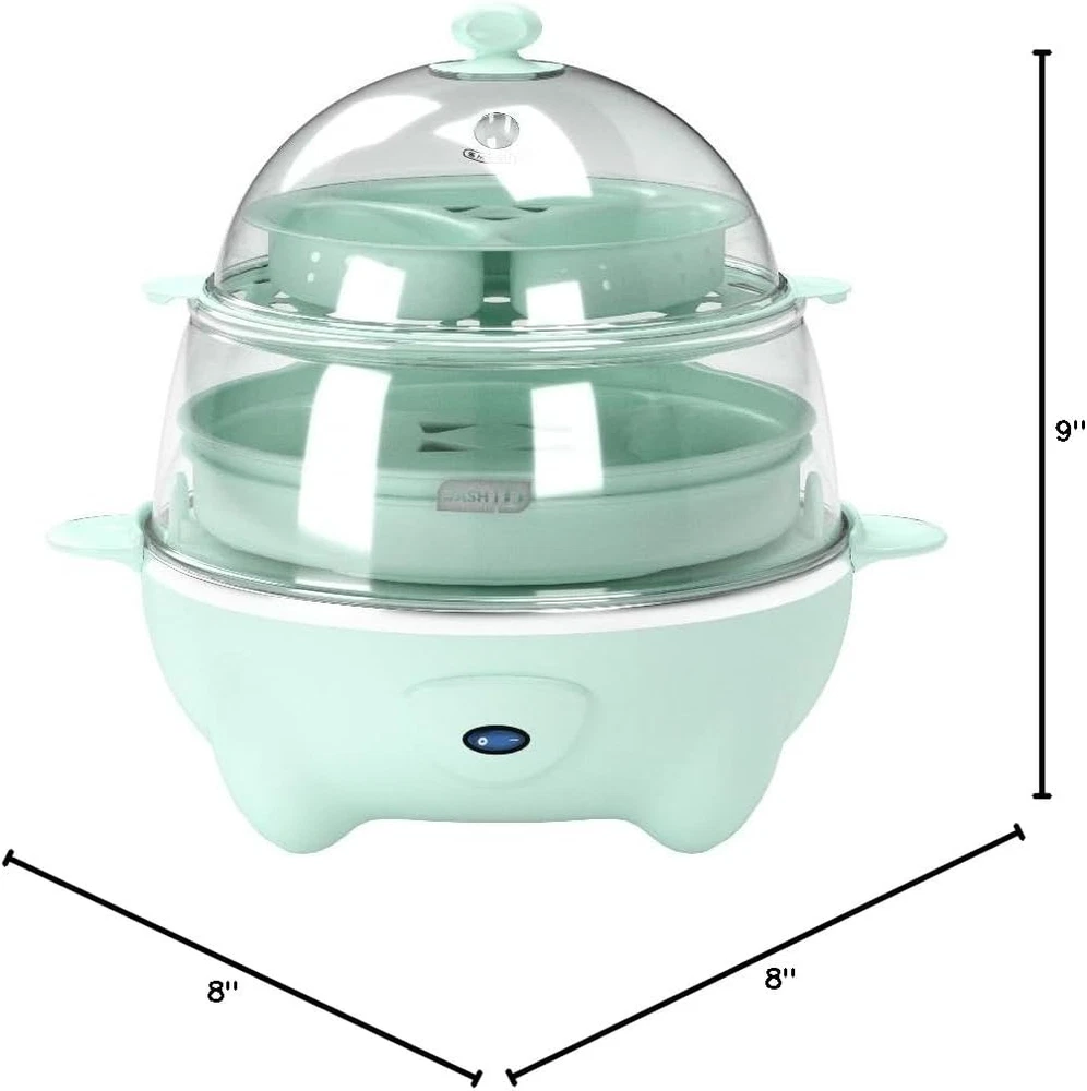 Deluxe Rapid Egg Cooker for Perfect Hard Boiled, Poached, Scrambled Eggs and Omelets with Steam Function