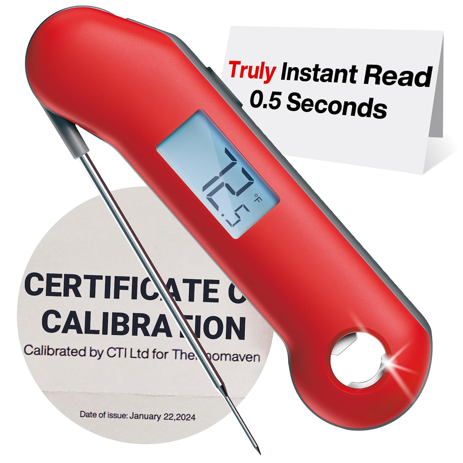 ProfessionaI Meat Thermometer Digital, 3X Faster 0.5 Sec Instant Read, NSF&NIST-image
