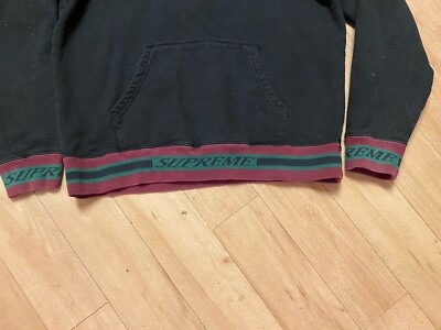 Supreme Striped Rib Hooded Sweatshirt Sz. Medium | eBay