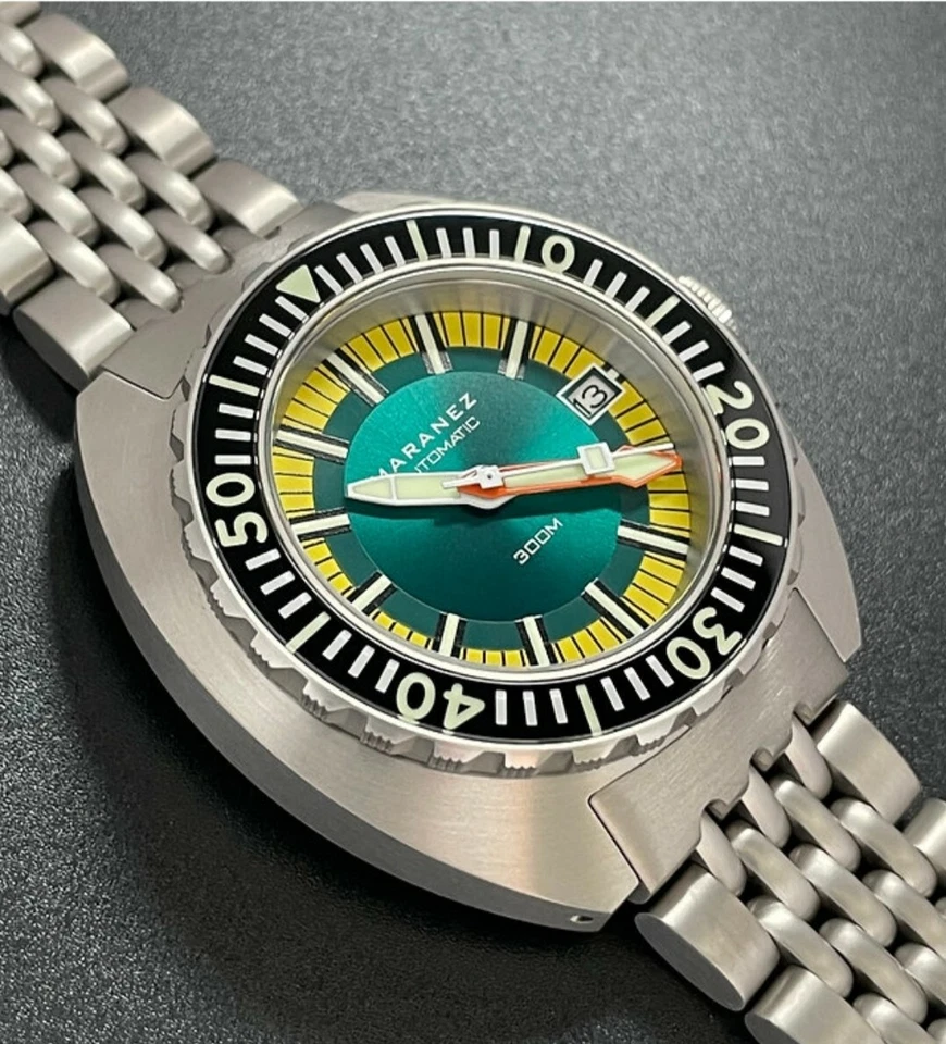 Maranez Samui Diver Титановый Бирюзовый Циферблат - Новый Отправлен из США 