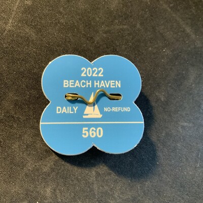 2022 BEACH HAVEN NEW JERSEY DAILY BEACH BADGE/TAG