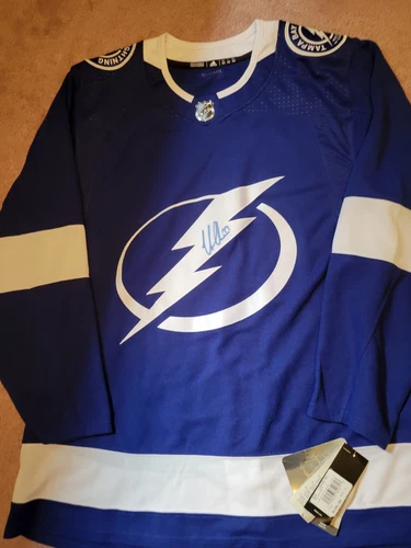 NHL Adidas Indo Tampa Bay Lightning Hedman Signed Hockey Jersey, Size 52