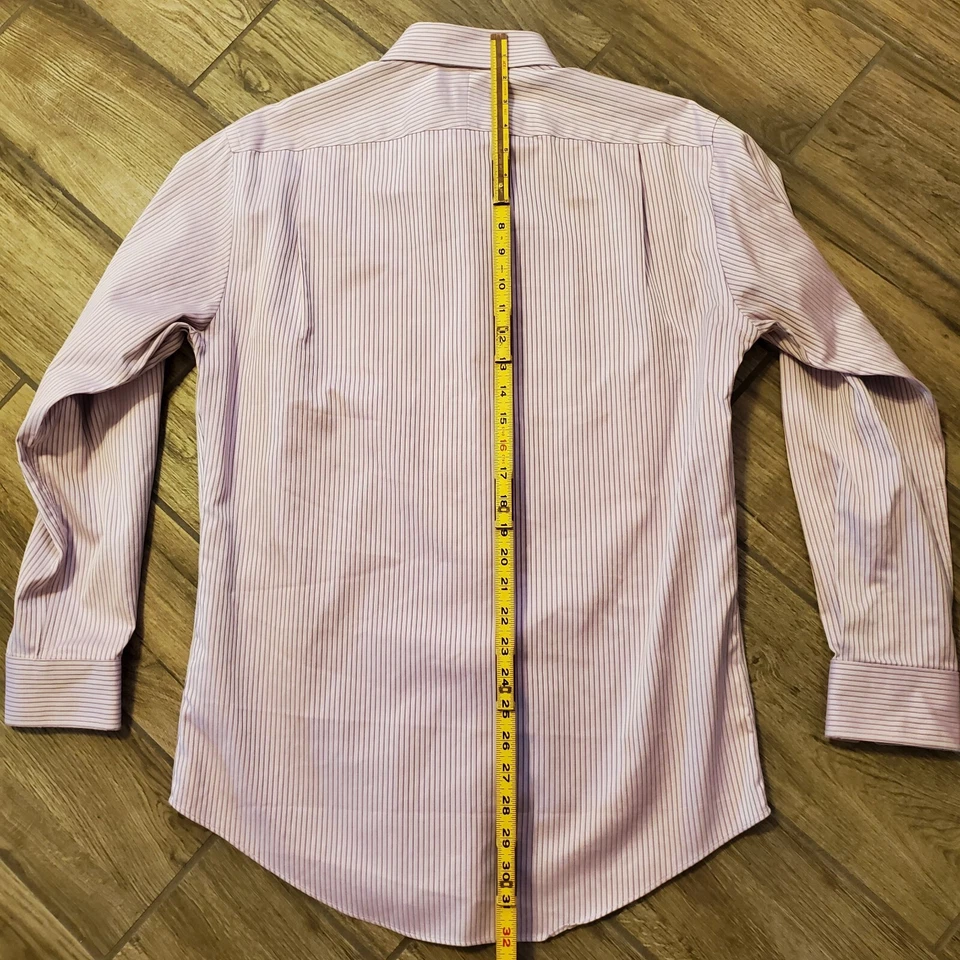Camisa de vestir Nordstrom púrpura a rayas para hombre 15,5-32/33" cuello extendido bolsillo  Foto 4 de 4