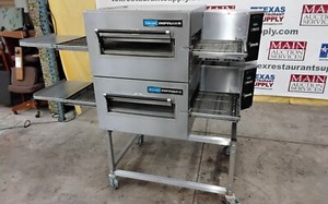 Lincoln Electric Double Stack Conveyor Pizza Oven on Stand
