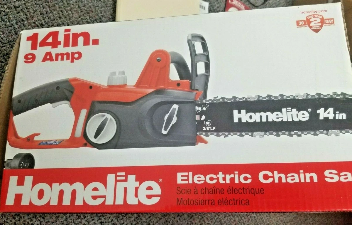 HOMELITE 14 in ELECTRIC CHAIN SAW 9 AMP TOOL LESS CHAIN