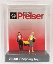 HO Scale Preiser Kg 28200 Two Women Shopping Carrying Basket Figure