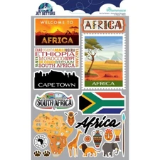Crafts Stickers 3D Africa Cape Town Flag Ethiopia Stamp Animals Map Masks Spear