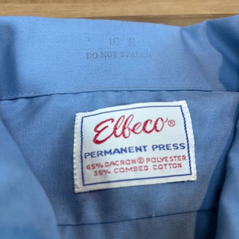 Camisa DE COLECCIÓN Elbeco Para Hombres 16 Grande Azul Uniforme de Trabajo EE. UU. 60 Unión Charreteras Foto 4 de 4