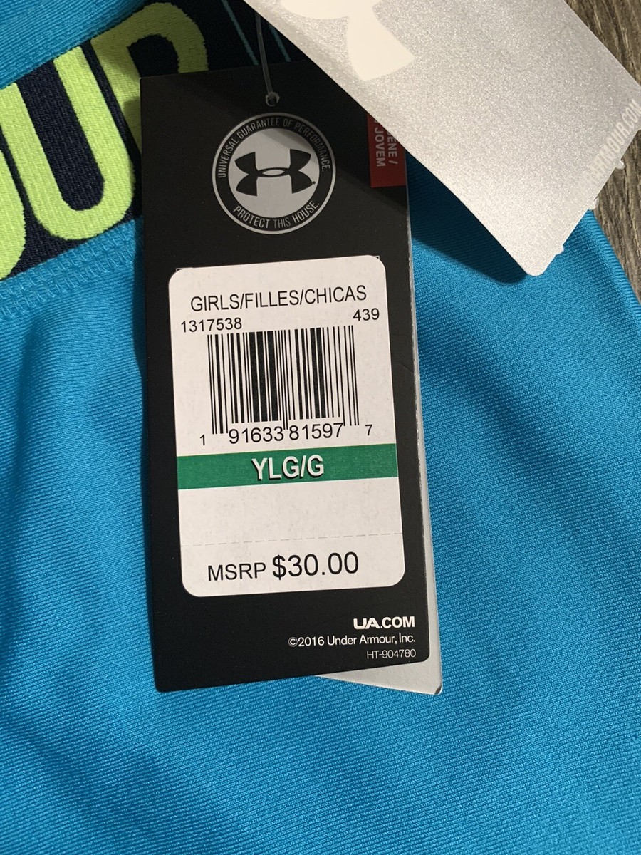 S⁂ Under Armour Girls Capri Leggings Teal Green Size Youth Large YLG