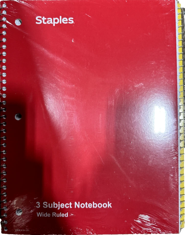 (4 Pack of 3) Staples 1-Subject Notebook Graph Ruled 120 Sheets Assrtd 8"x10.5" - Image 2 of 3