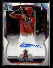 2023 Bowman Chrome #CPA-LT Luis Torres Auto Atomic #/100 Los Angeles Angels
