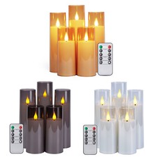 5PCS LED Flameless Battery Operated Candles Flickering Flame with Timer Remote