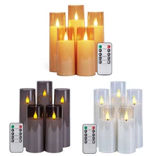 5PCS LED Flameless Battery Operated Candles Flickering Flame with Timer Remote